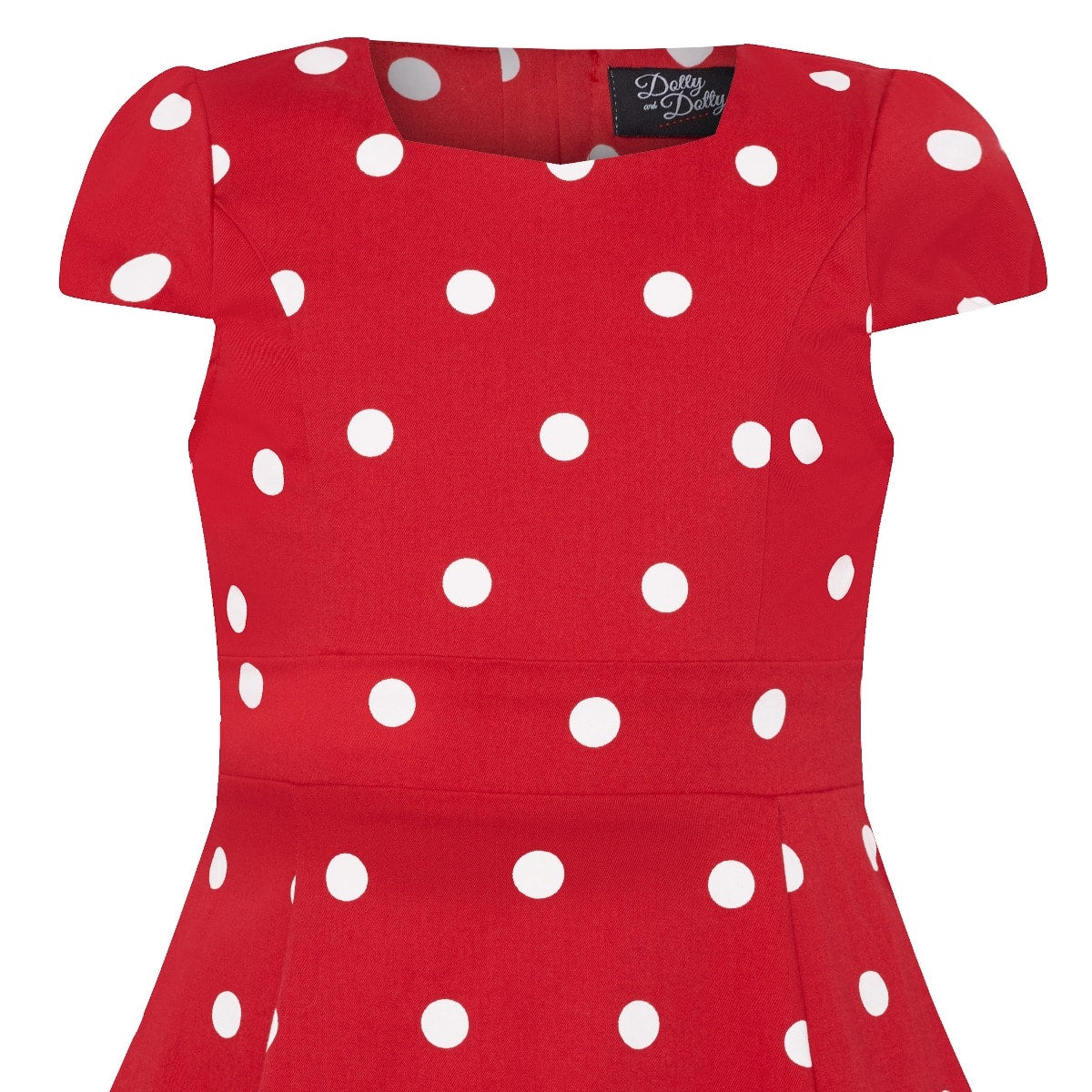 Kid's Retro Polka Dot Swing Dress in Red and White with sleeves
