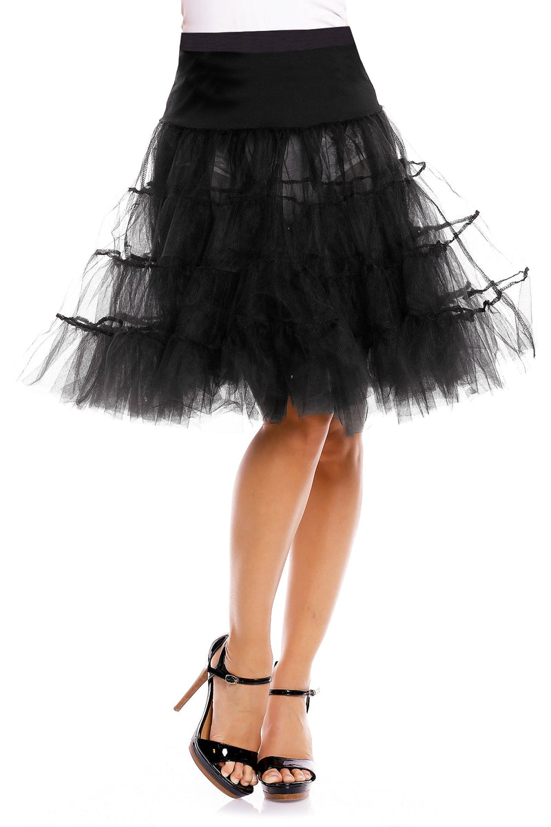 Long Flared Petticoat in Black