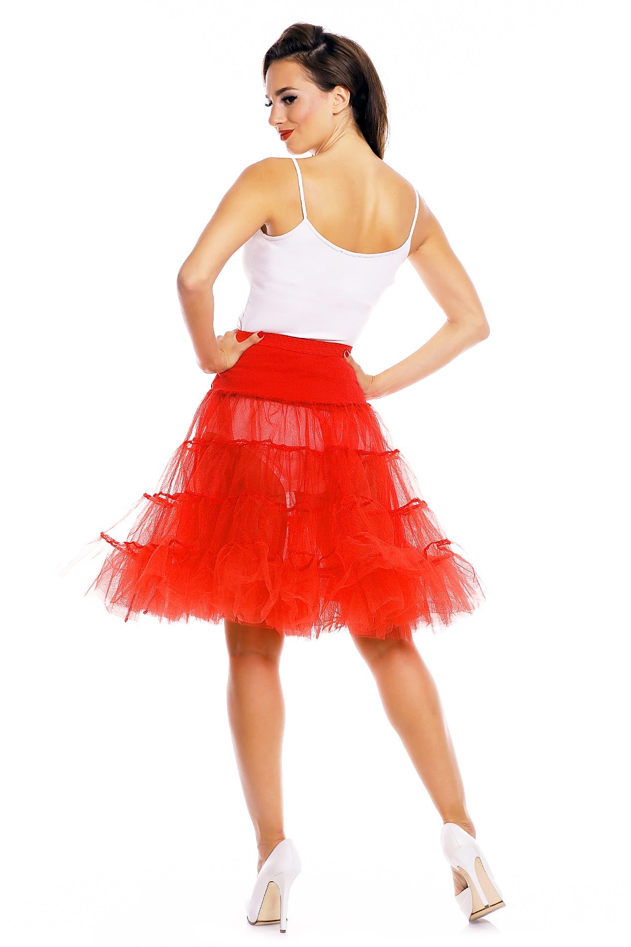 Long Flared Petticoat in Red