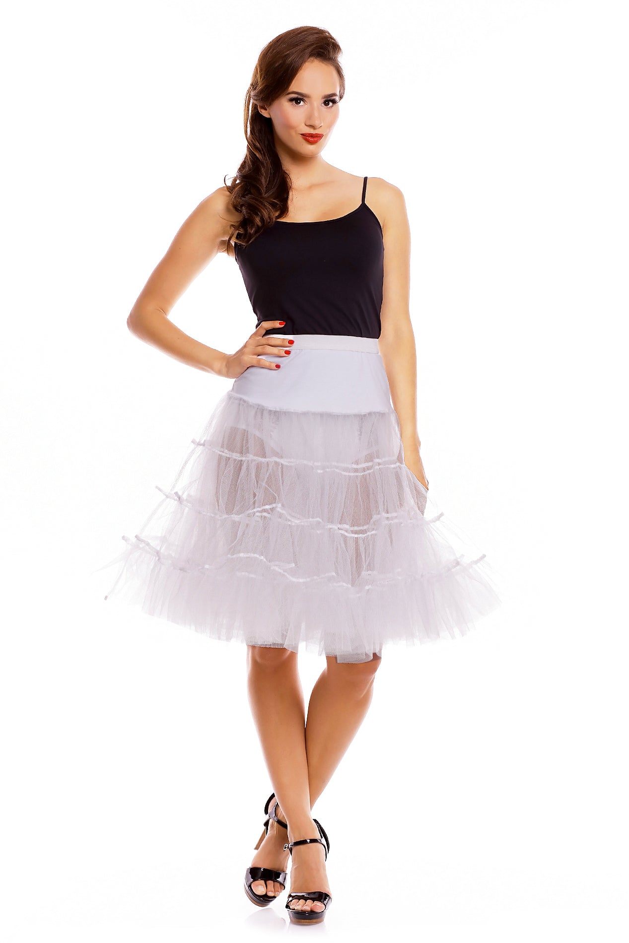 Long Flared Petticoat in White