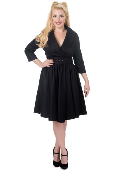 Long Sleeve 50's Vintage Dress in Black