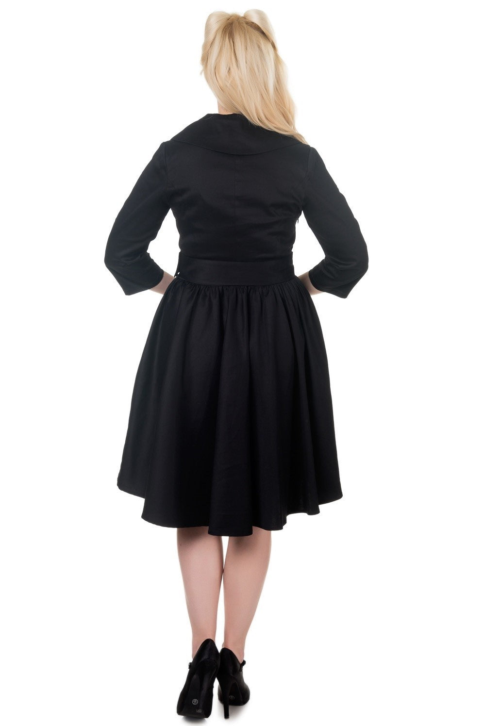 Long Sleeve 50's Vintage Dress in Black