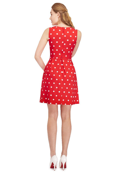 Joan Vintage Polka Dot Dress in Red-Cream