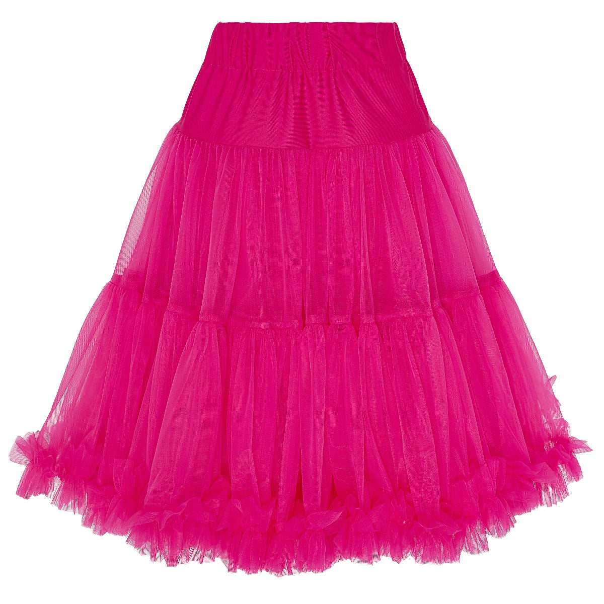 Soft Fluffy Nylon Petticoat 59cm-23 Inches in Hots Pink