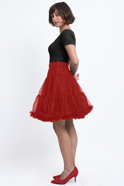Soft Fluffy Nylon Petticoat 53cm-21 Inches - Red