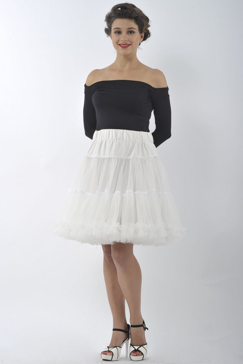 Soft Fluffy Nylon Petticoat 53cm-21Inches in White