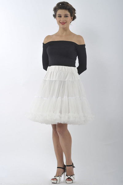 Soft Fluffy Nylon Petticoat 53cm-21Inches in White