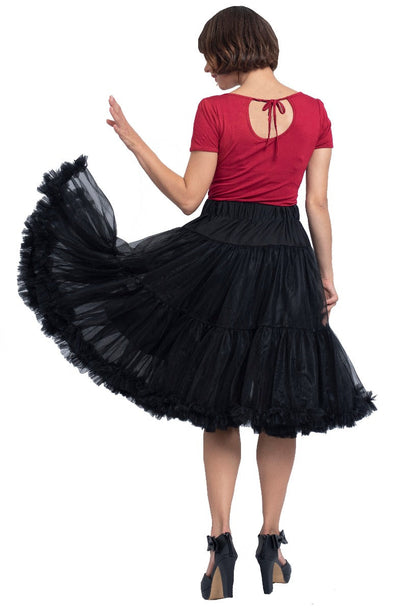 Soft Fluffy Nylon Petticoat 59cm-23cm Inches in Black