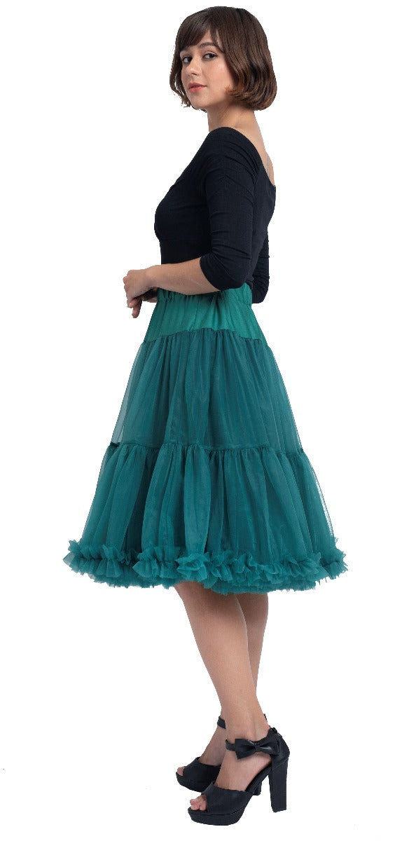 Soft Fluffy Nylon Petticoat 65cm-25.5 Inches in Green