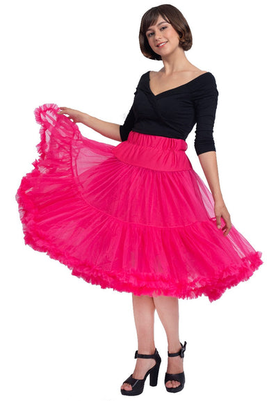 Soft Fluffy Nylon Petticoat 65cm-25.5 Inches -  Hot Pink