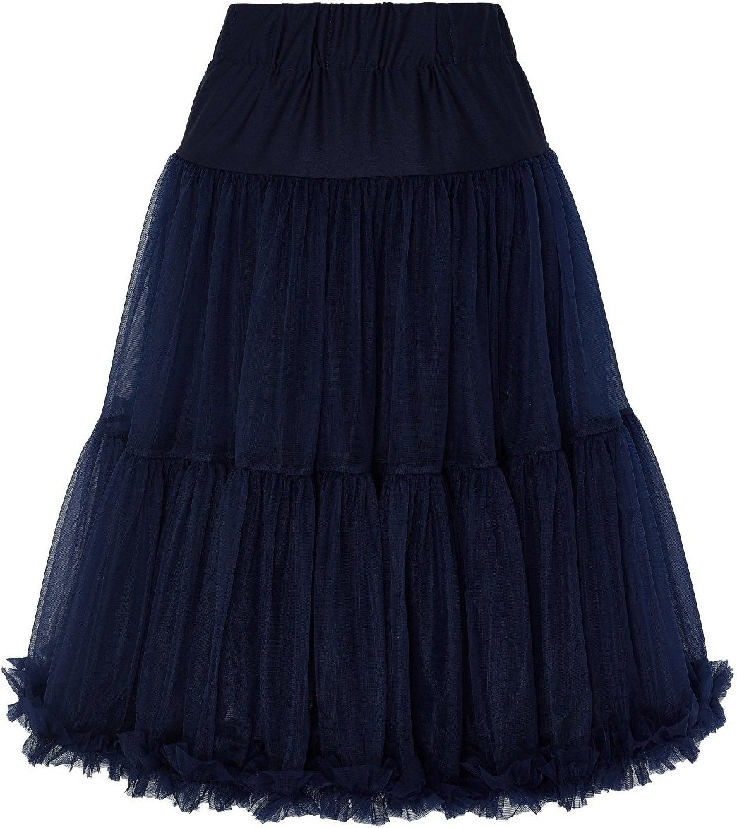 Soft Fluffy Nylon Petticoat 59cm/23 Inches in Navy Blue UK