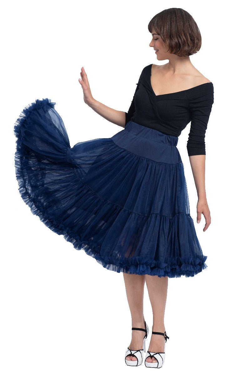 Soft Fluffy Nylon Petticoat 65cm/25.5 Inches in Navy Blue
