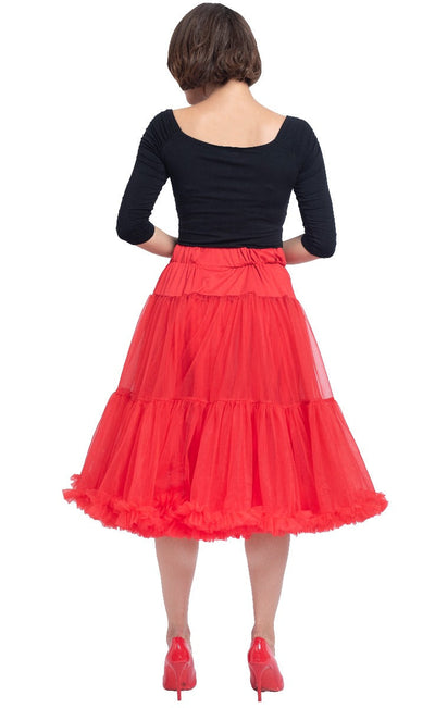 Soft Fluffy Nylon Petticoat 65cm-25.5 Inches -  Red