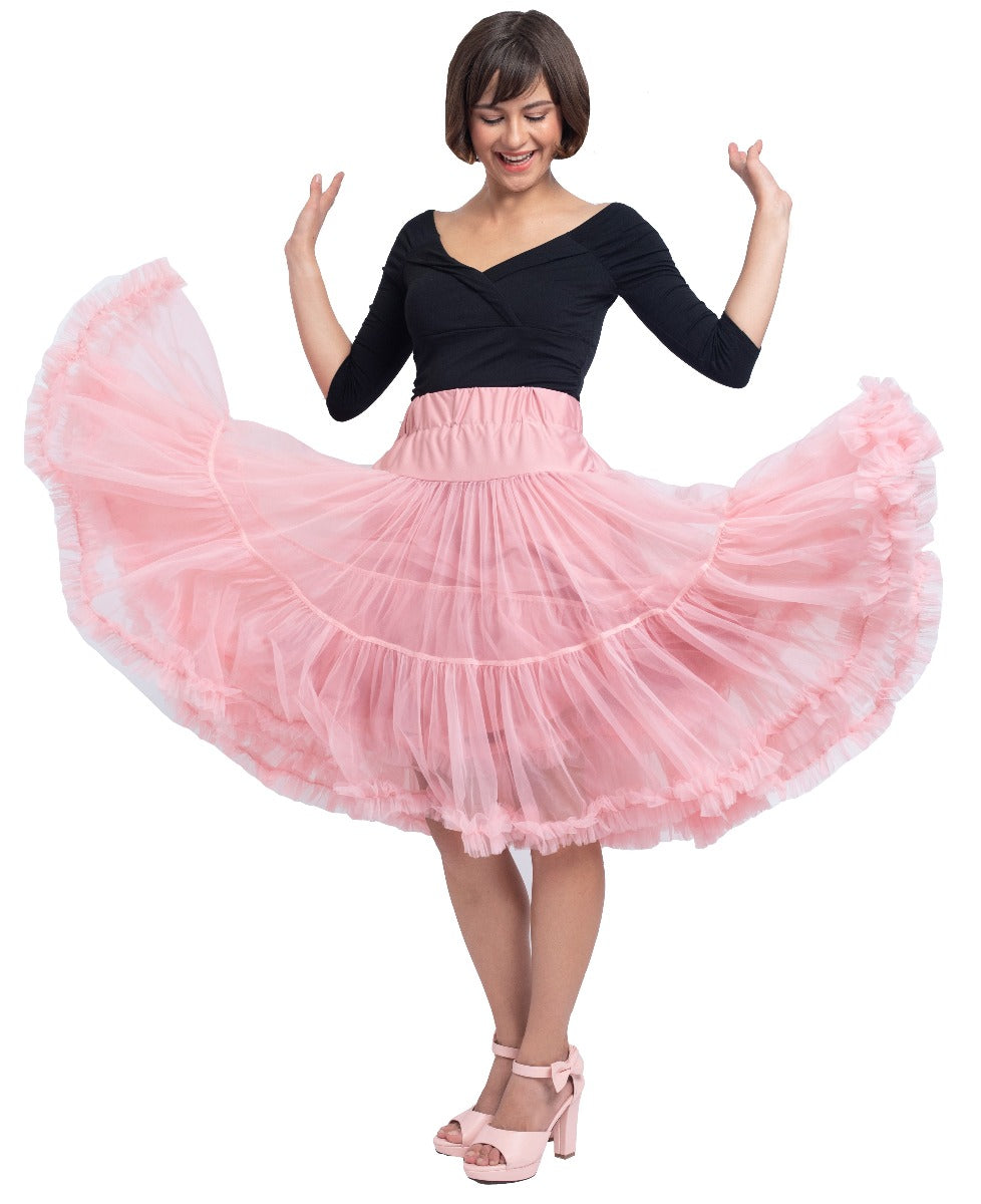 Soft Fluffy Nylon Petticoat 65cm-25.5 Inches -  Tea Rose