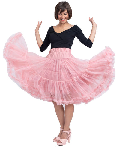 Soft Fluffy Nylon Petticoat 65cm-25.5 Inches -  Tea Rose