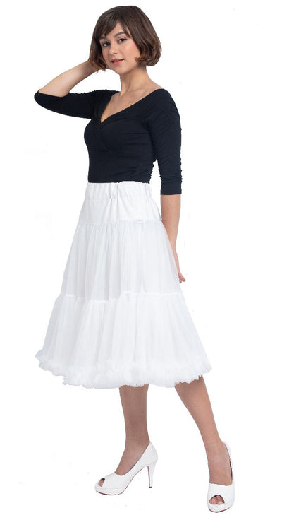 Soft Fluffy Nylon Petticoat 65cm-25.5 Inches -  White