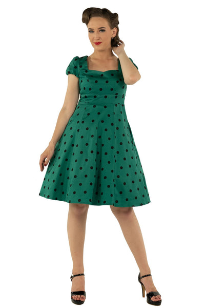 Polka Dot Dress In Green and Black