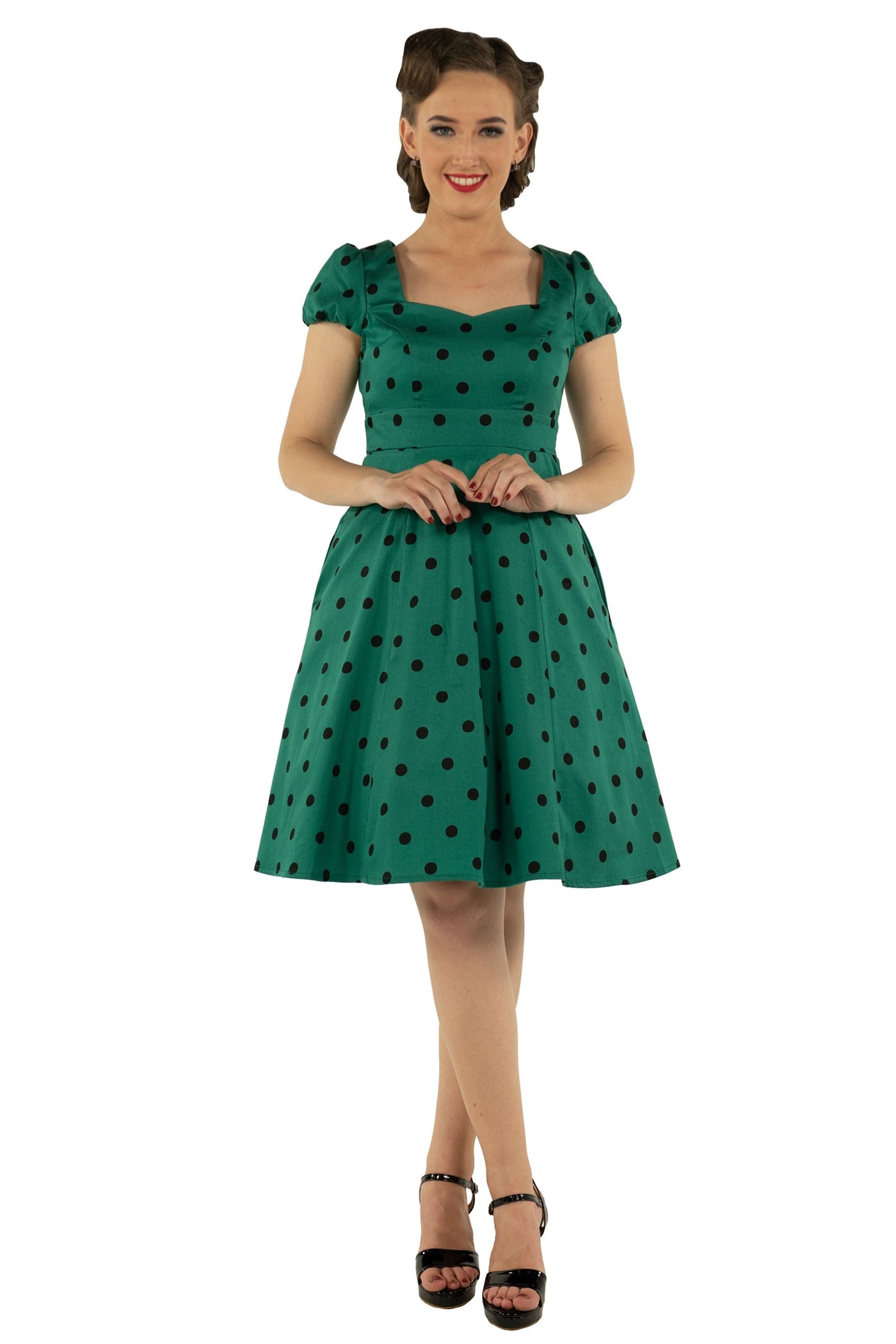 Polka Dot Dress In Green and Black