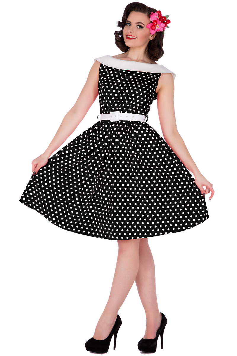Polka Dot Vintage Dress in Black
