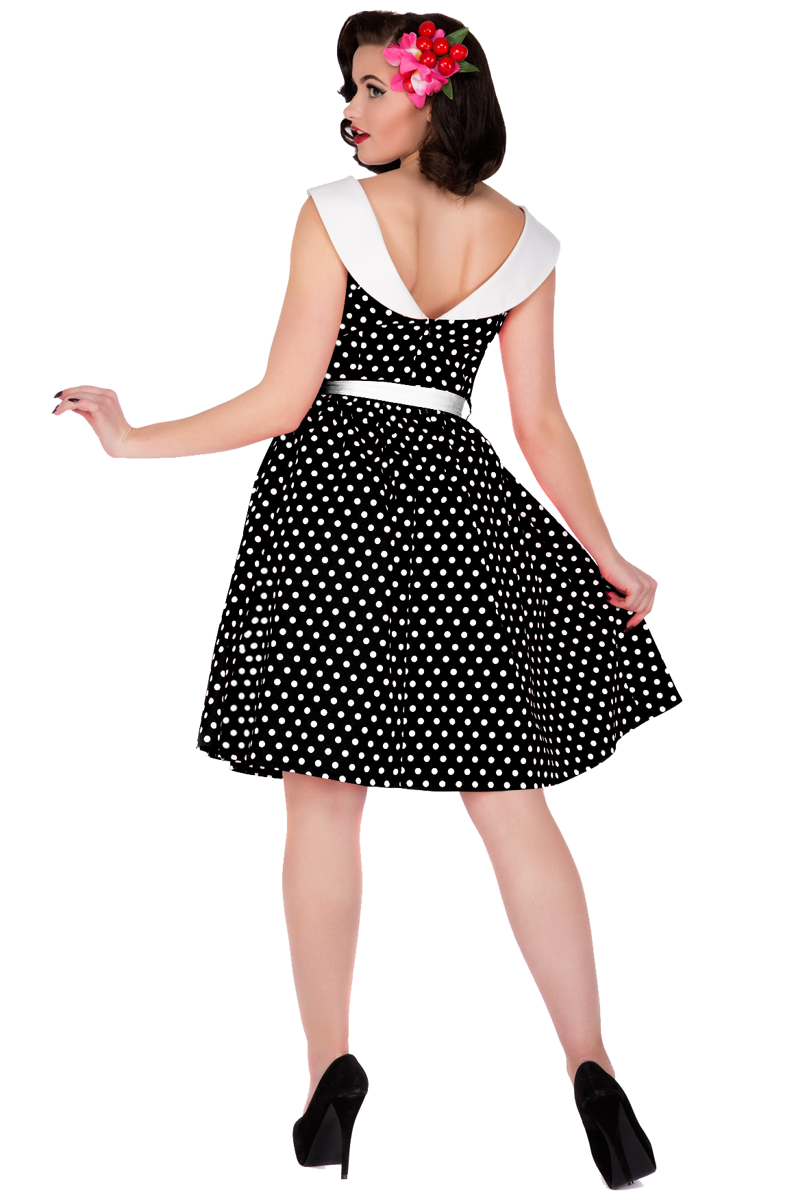 Polka Dot Vintage Dress in Black