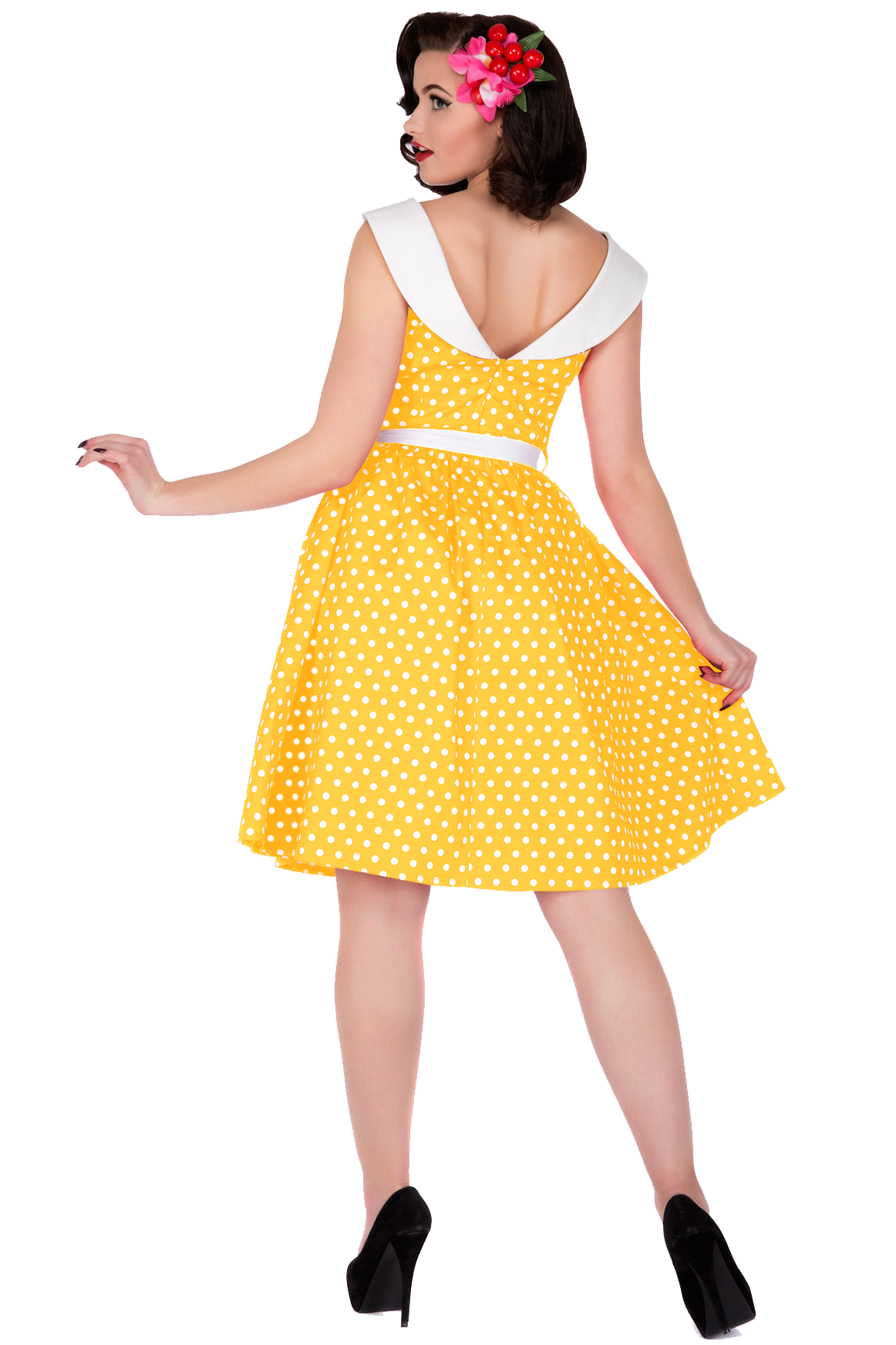 Polka Dot Vintage Dress in Yellow