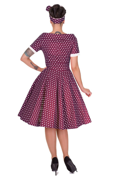 Retro Full Circle Swing Dress in Purple