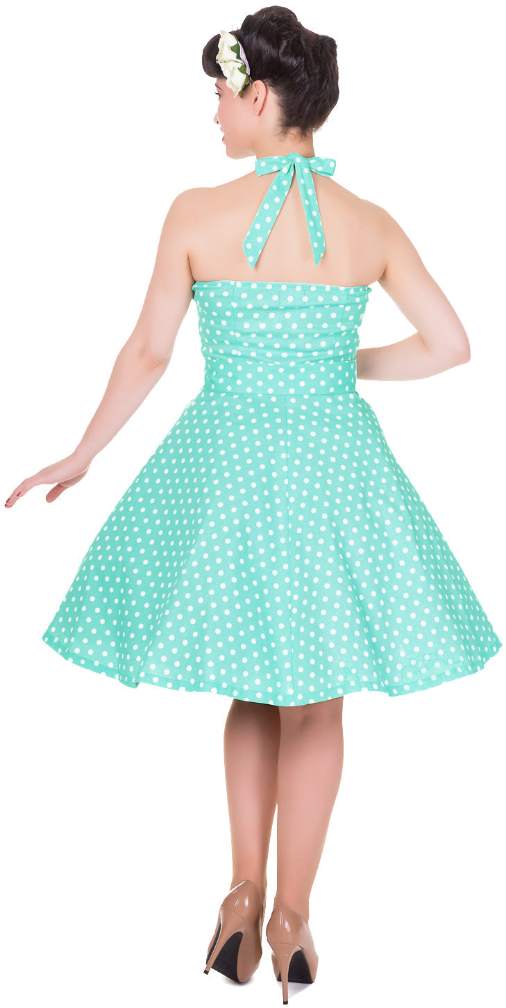 Penny Full Circle Polka Dot Skirt Dress in Light Turquoise