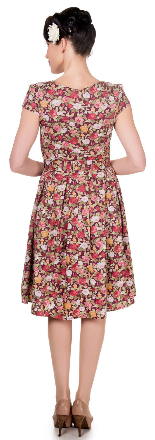Vanessa Classic 50s Inspired Swing Dress in Purple