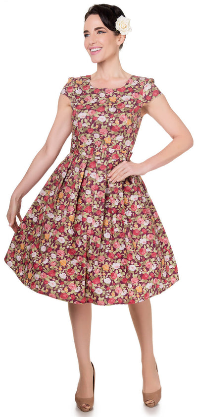 Vanessa Classic 50s Inspired Swing Dress in Purple
