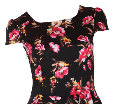 Vanessa Classic Vintage 50s Inspired Swing Dress in Black