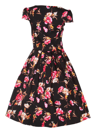 Vanessa Classic Vintage 50s Inspired Swing Dress in Black