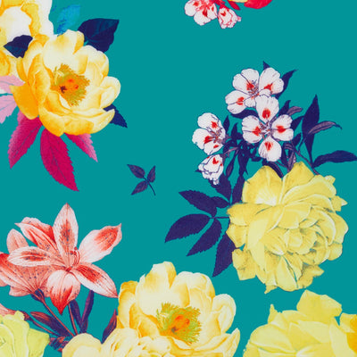 PRE ORDER Annie Retro Raising Flowers Swing Dress in Turquoise