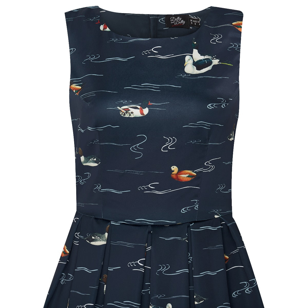 Annie Retro Inspired Navy & Duck Print Dress