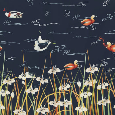 Annie Retro Inspired Navy & Duck Print Dress