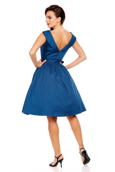 Sassy Swing Elegant Dress in Peacock Blue