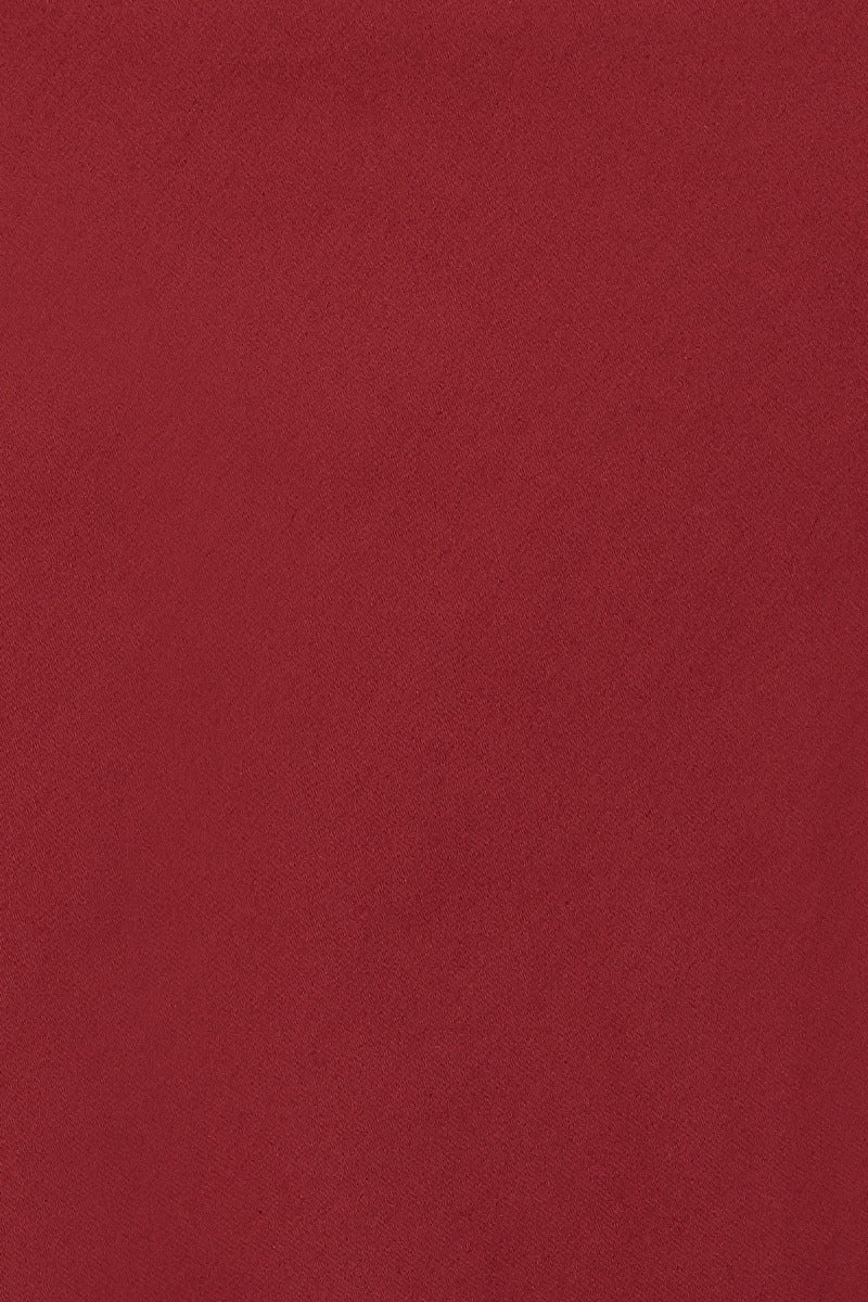 Shirley High Waist Full Circle Plain Skirt in Burgundy Red