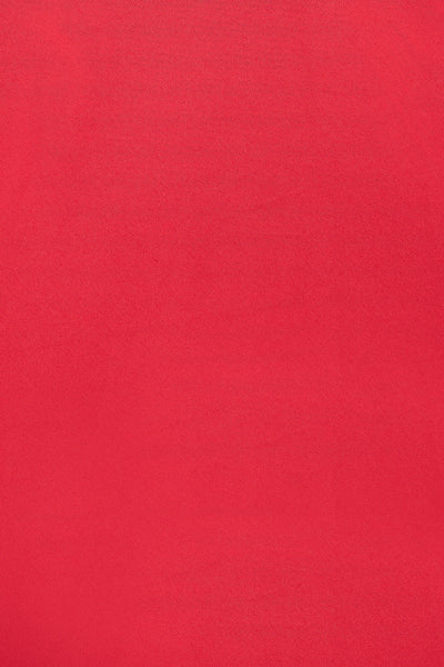 Shirley High Waist Full Circle Plain Skirt in Red