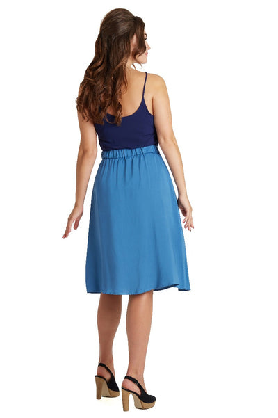 Frances Floaty Wrap Skirt in Pale Blue