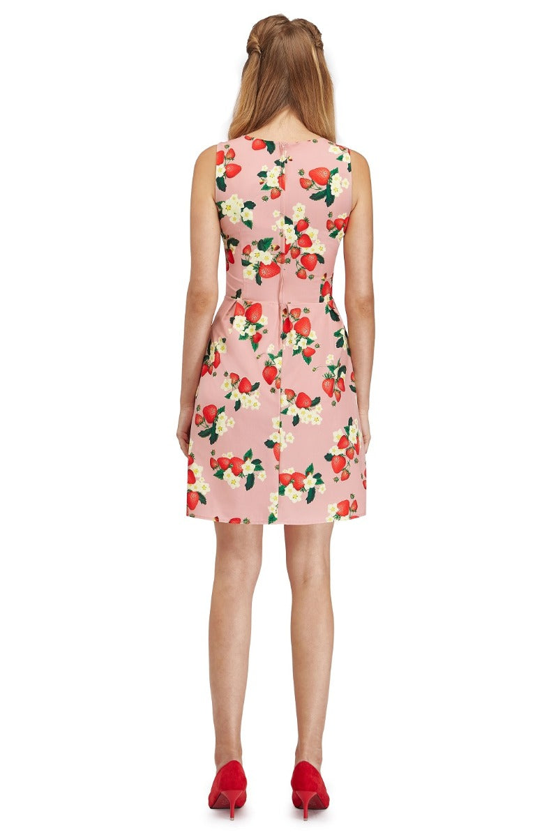 Joan Pink Strawberries Summer Dress