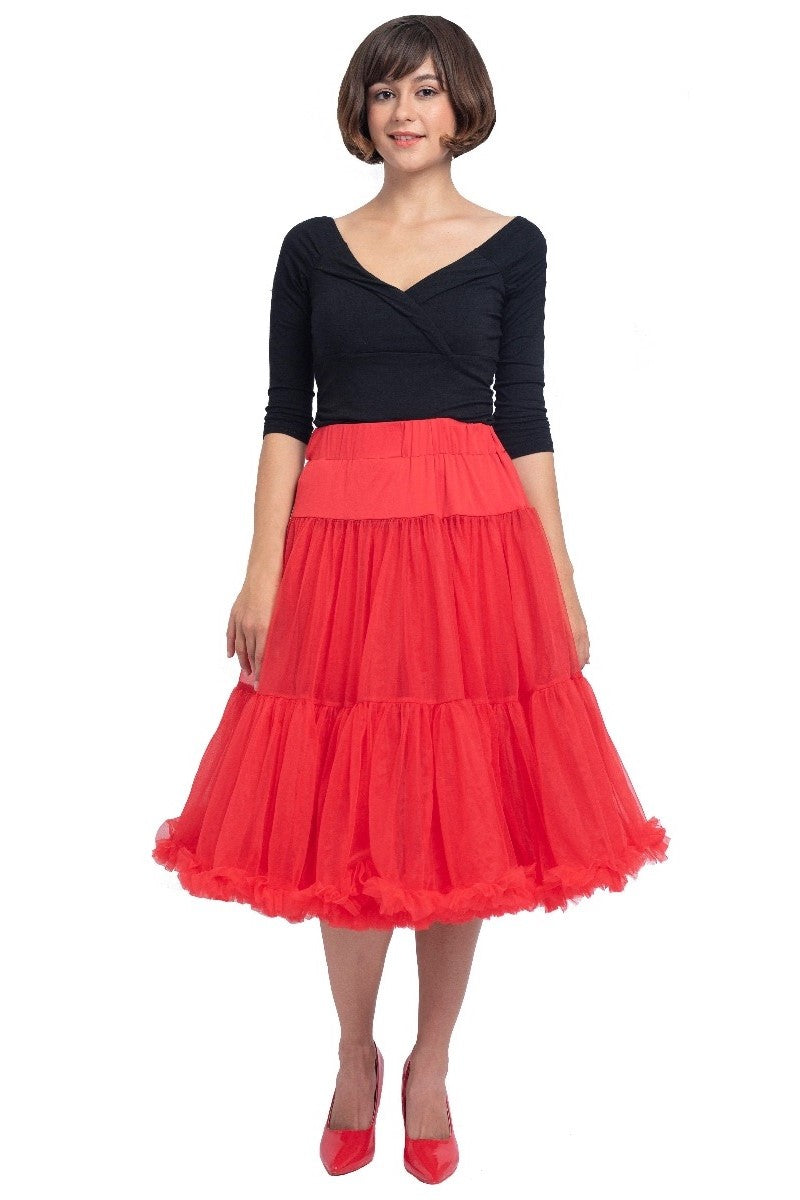 Soft & Fluffy Nylon Petticoat 59cm-23 Inches - Red