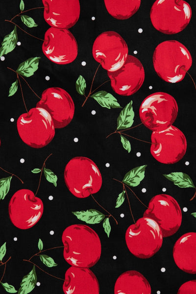Crossover Bust Cherry Swing Dress