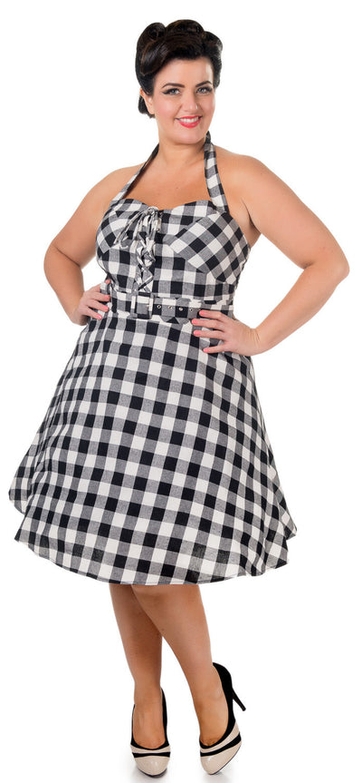 Rosie Flirty 50s Pinup Girl Style Dress in Black