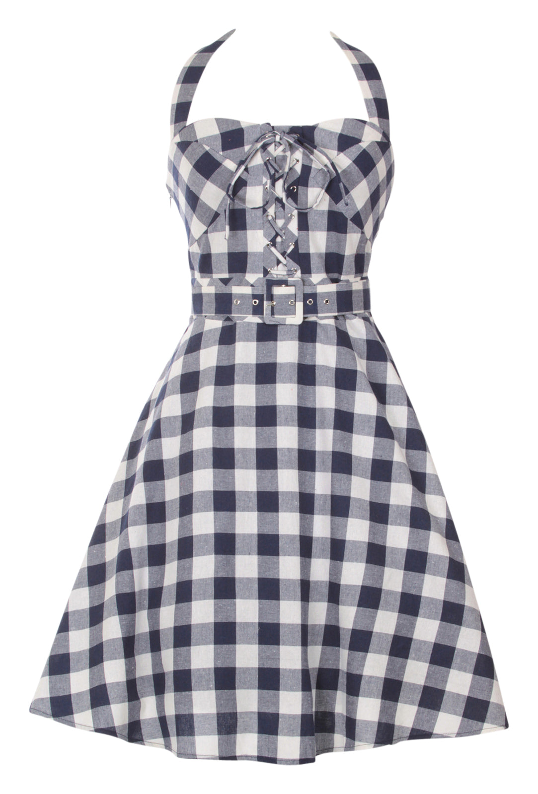 Rosie Flirty 50s Pinup Girl Style Dress in Navy