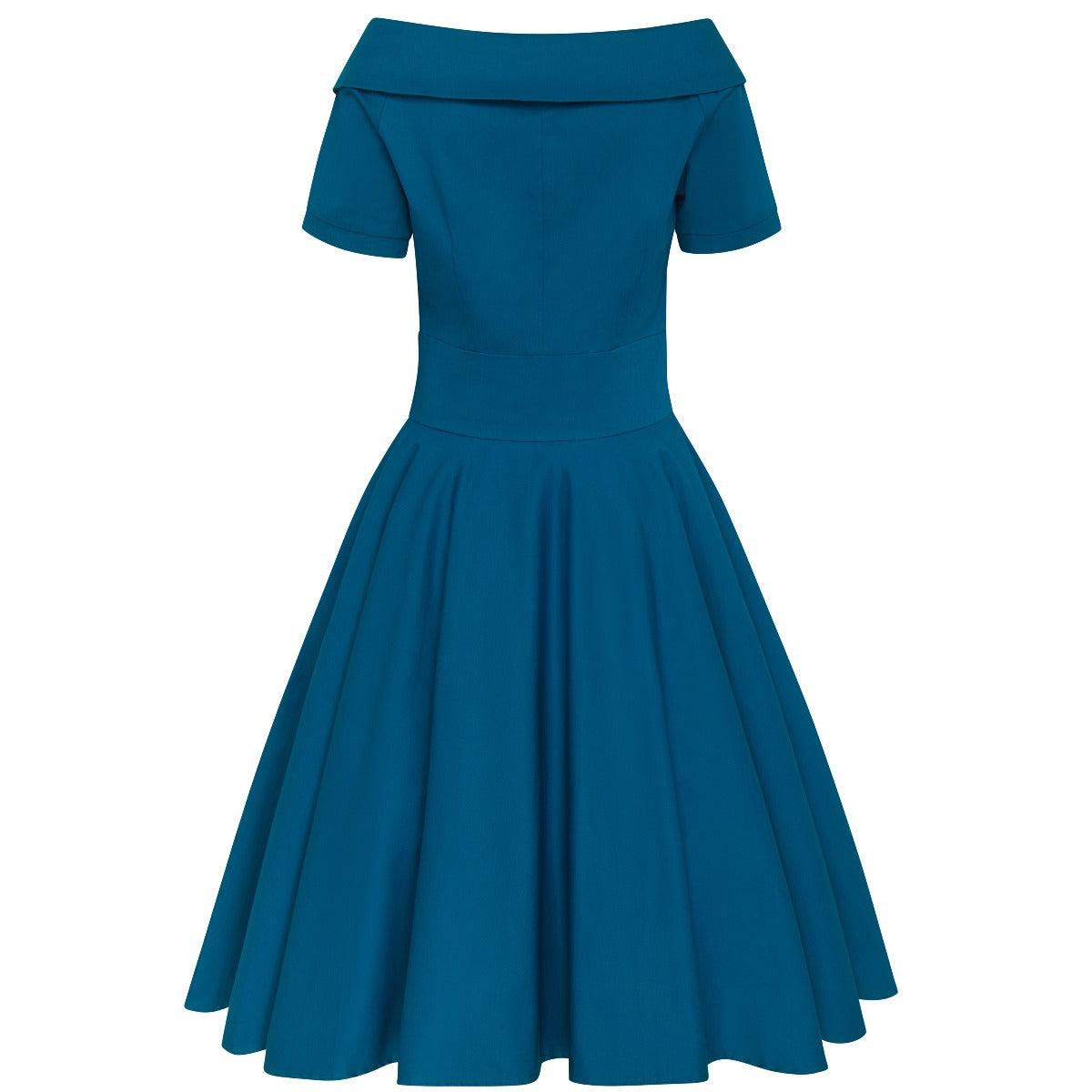 Darlene Rockabilly Swing Dress In Peacock Blue