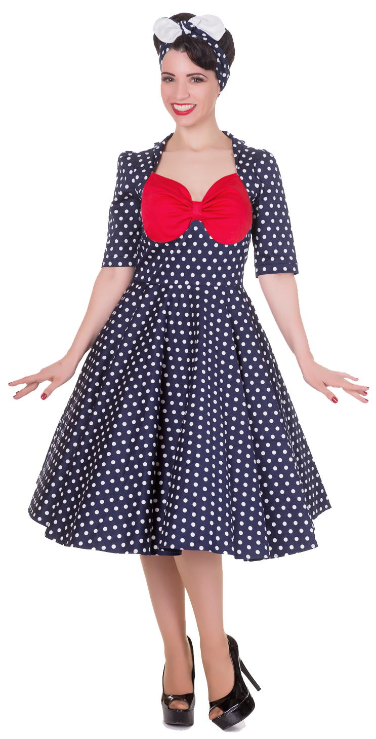 Navy Blue Polka Dot Dress