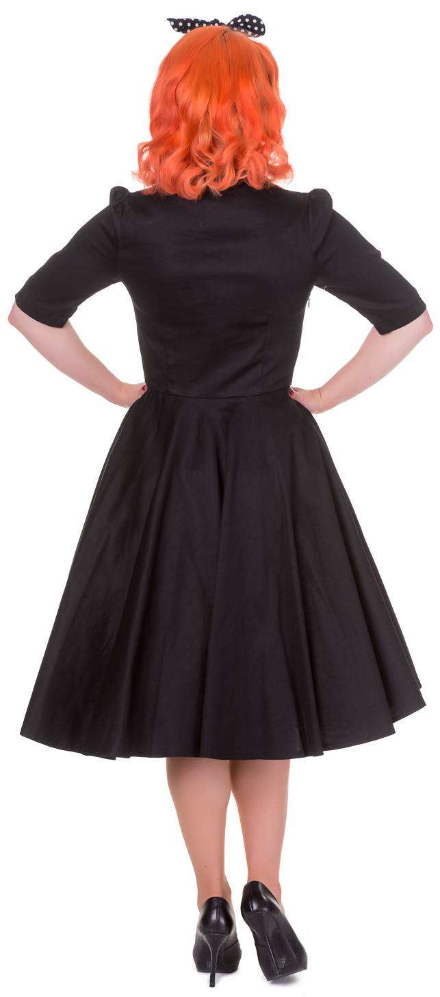 Lillian Vintage Dress with Sleeves in Black