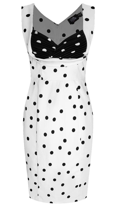 Vintage Inspired Wiggle Dress Black & White Polka Dots