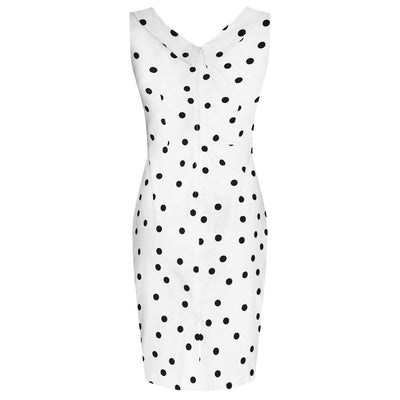 Vintage Inspired Wiggle Dress Black & White Polka Dots