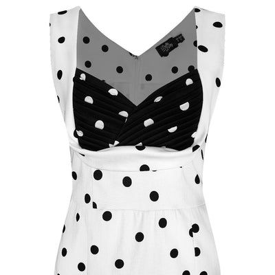 Vintage Inspired Wiggle Dress Black & White Polka Dots