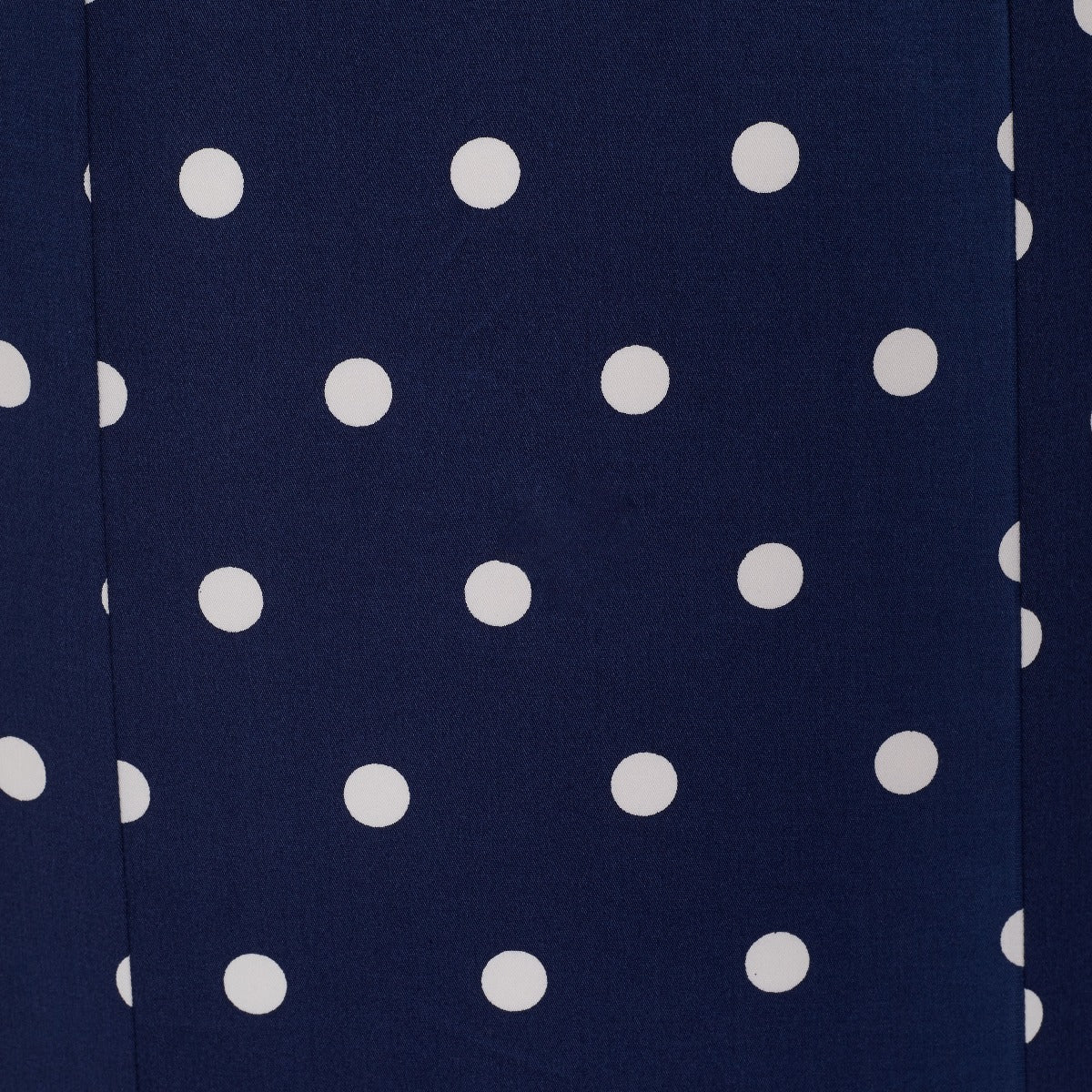 Georgette Wiggle Dress Navy Blue, Red & Off White Polka Dots